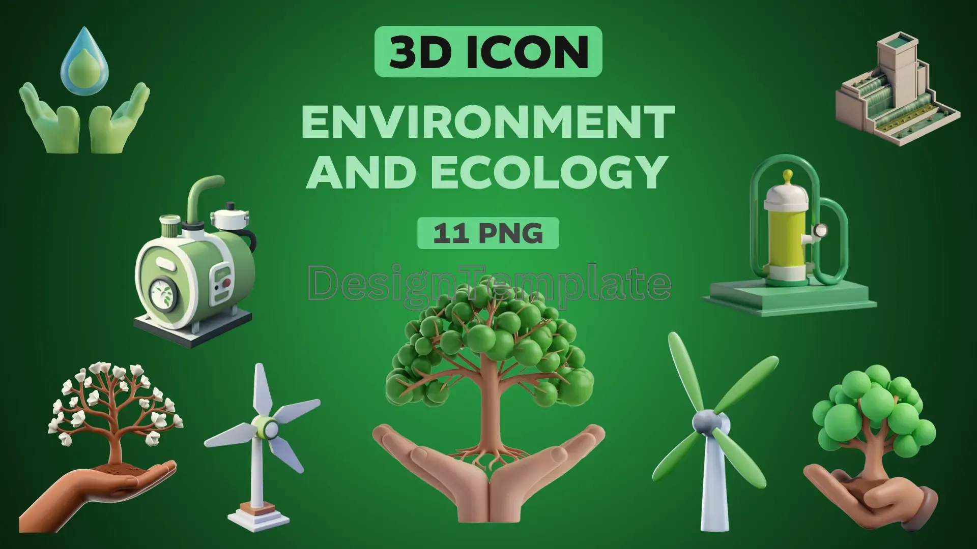 Eco Revolution 3D Icons Collection